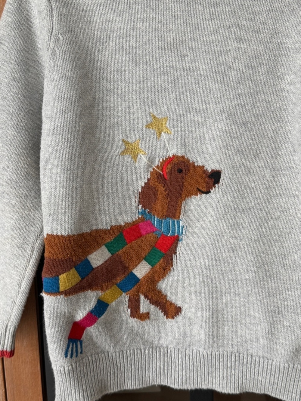 joules dog puppy knit sweater toddler girl dachshund festive cracking stars - Picture 3 of 10